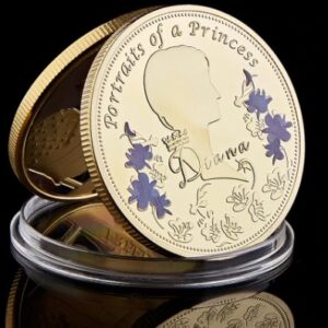 Pozłacana moneta upamiętniająca Księżną Dianę, z okazji jej 60. urodzin.