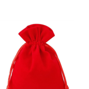 Welurowy woreczek prezentowy.