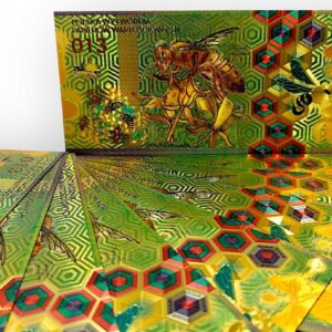 Pozłacany banknot testowy PWPW-Pszczoła Miodna 013