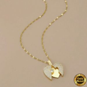 Pozłacany naszyjnik „Otwarte serce”.