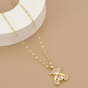 Naszyjnik różowy miś.