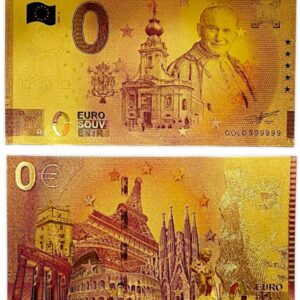 Banknot kolekcjonerski „0 Euro Papieża Polaka „