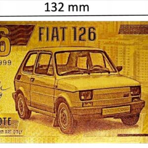 Banknot kolekcjonerski  „Fiat 126 MALUCH” w wersji pozłacanej.