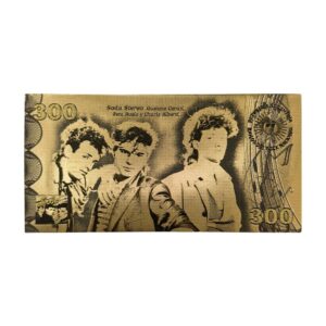 Kolekcja trzech banknotów kolekcjonerskich „Wielcy Muzycy „pozłacanych.