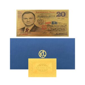 Banknot Kolekcjonerski „Andrzej Duda – Prezydent RP 2015–2025” pozłacany
