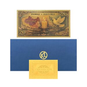 Banknot kolekcjonerski „II Wojna Światowa” pozłacany