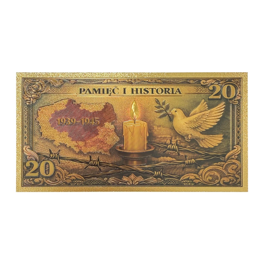 Banknot kolekcjonerski "II Wojna Światowa" pozłacany - obrazek 3