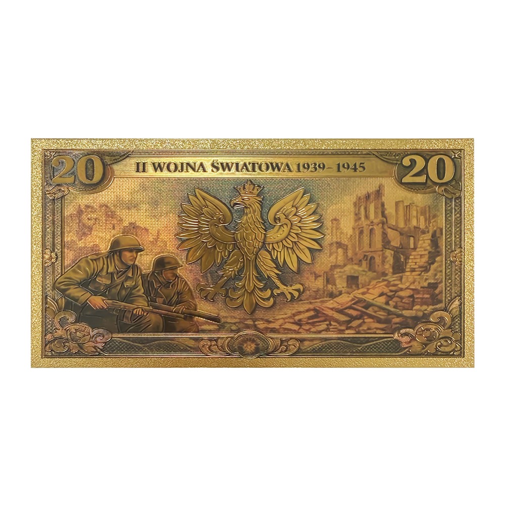 Banknot kolekcjonerski "II Wojna Światowa" pozłacany - obrazek 4