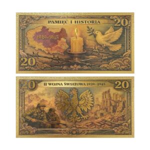 Banknot kolekcjonerski „II Wojna Światowa” pozłacany
