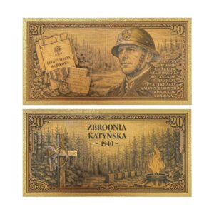 Banknot Kolekcjonerski „Zbrodnia Katyńska 1940” pozłacany