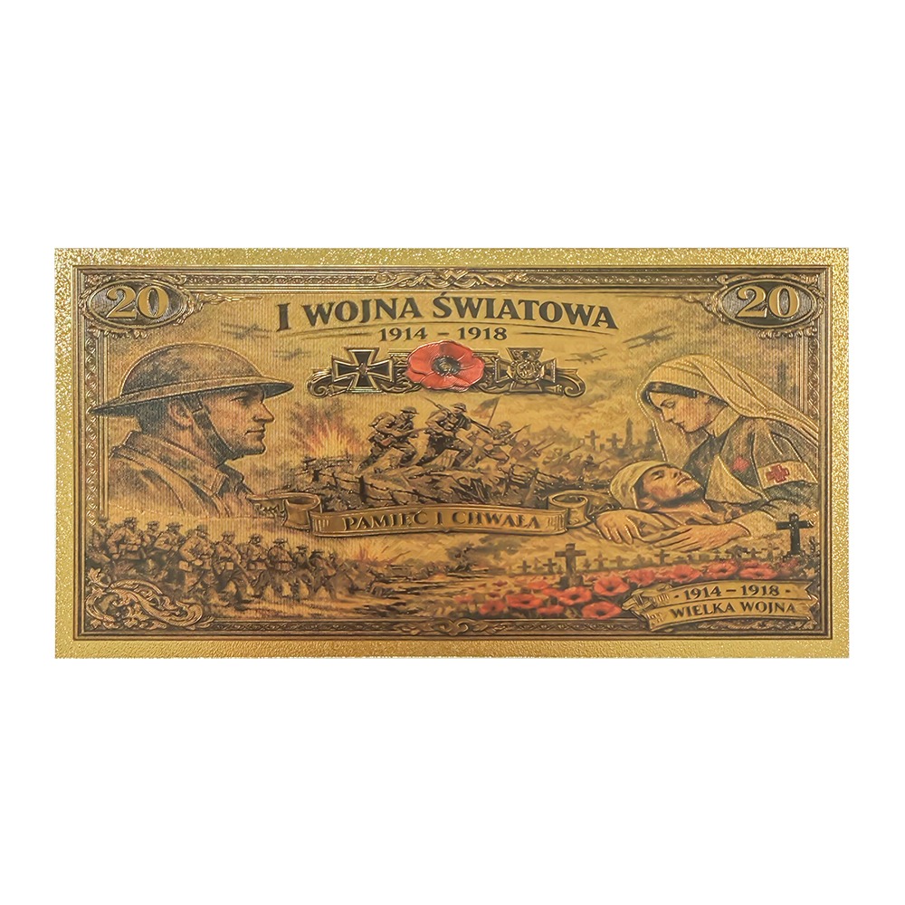 Banknot Kolekcjonerski „I Wojna Światowa” pozłacany - obrazek 3