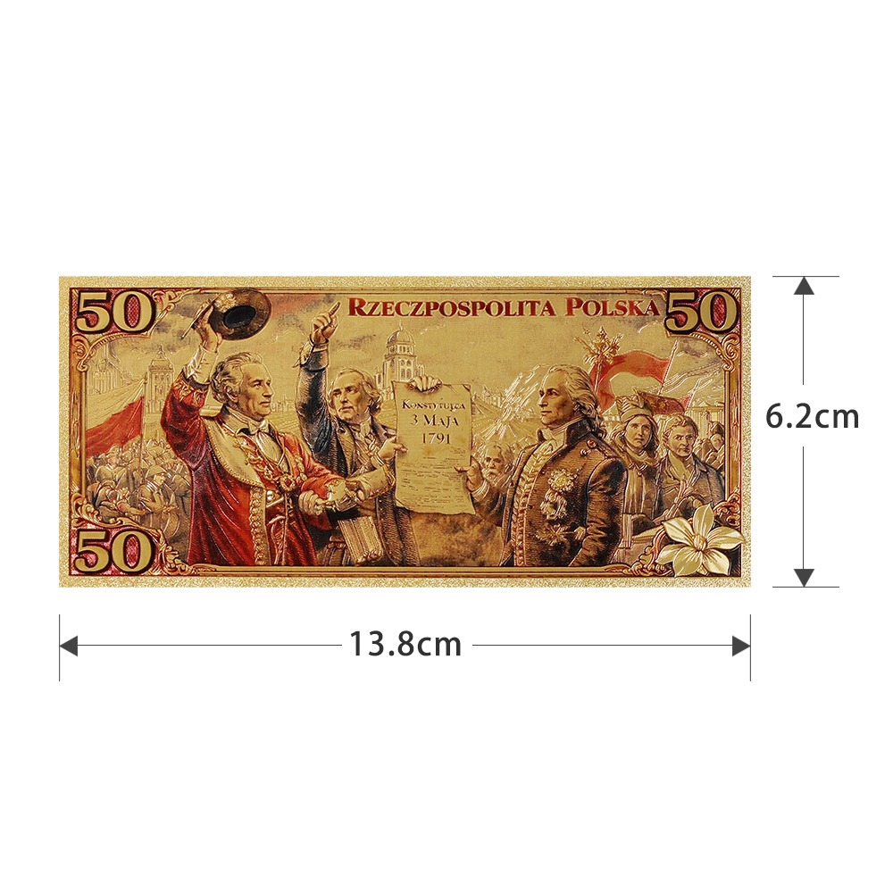 Banknot kolekcjonerski „KONSTYTUCJA 3 MAJA 1791” pozłacany. - obrazek 2